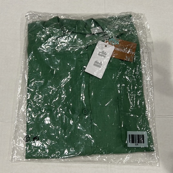 CALZEDONIA LINEN SHIRT/COVER UP - GREEN - Picture 7 of 7